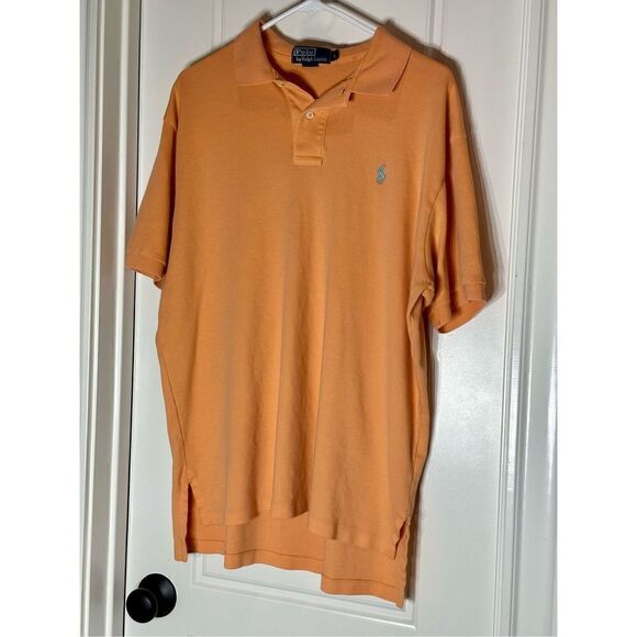 Polo Ralph Lauren light orange/ peach polo size L - flaws - Picture 3 of 10